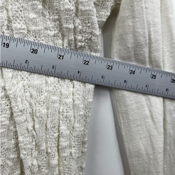 Free People We The Free Top Womens Ivory Open Knit Long Sleeve Boho Size Medium - Picture 5 of 6